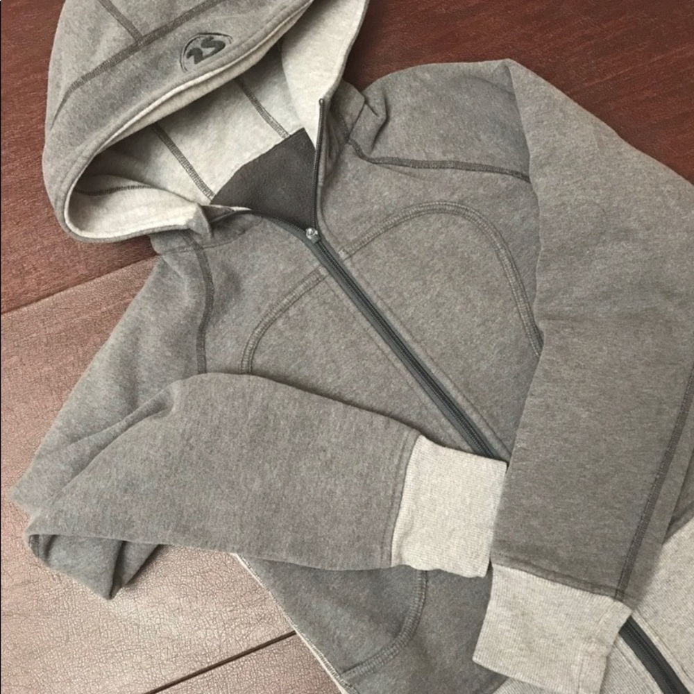 Lululemon two tone grey scuba hoodie